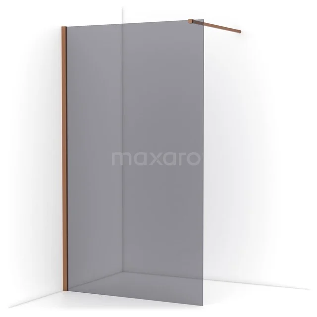 Diamond Walk-in shower | 120 cm Copper Smoke glass Fixed wall IDA12111KP