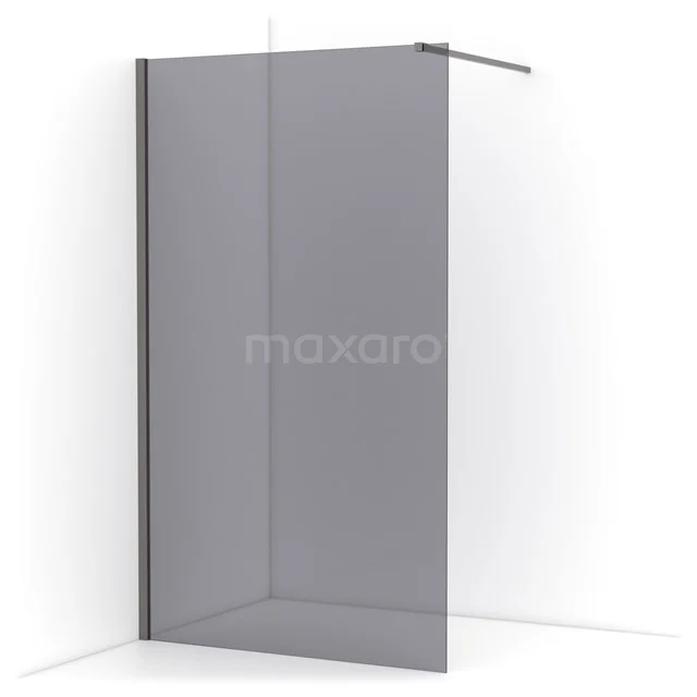 Diamond Walk-in shower | 120 cm Black metal Smoke glass Fixed wall IDA12111ZMN