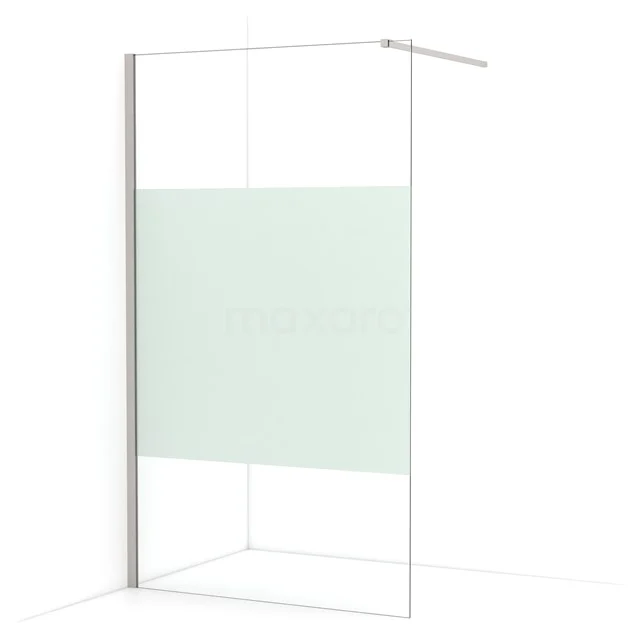 Diamond Walk-in shower | 110 cm Stainless steel Clear with matt strip Fixed wall IDA11113BR