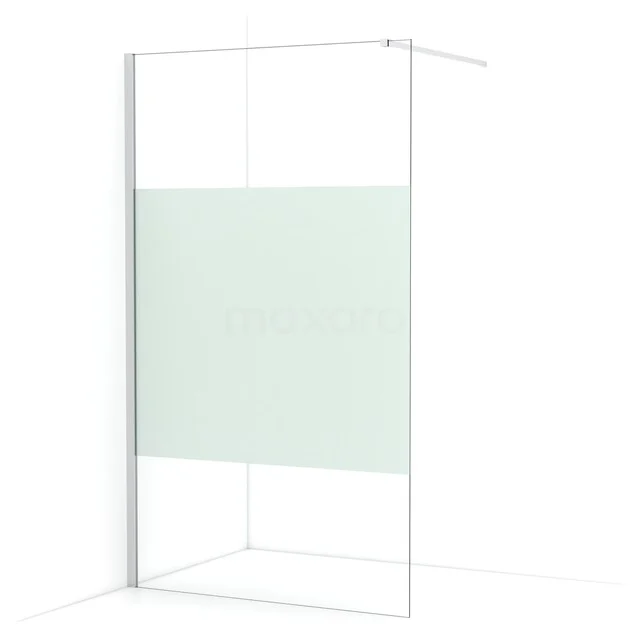 Begehbare Dusche Diamond 110cm aus klarem Sicherheitsglas mit mattem Streifen Chrom IDA11113C Begehbare Dusche Diamond 110cm aus klarem Sicherheitsglas mit mattem Streifen Chrom IDA11113C