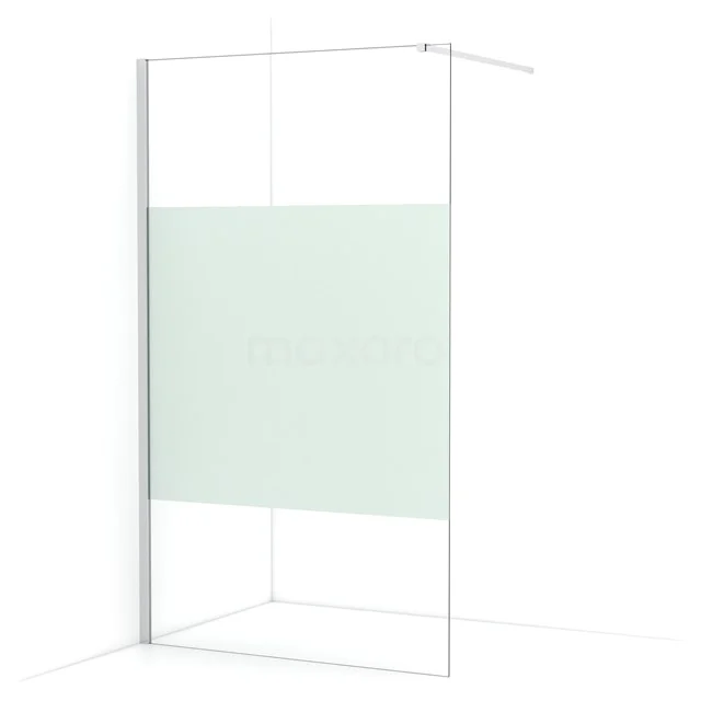 Diamond Walk-in shower | 110 cm Chrome Clear with matt strip Fixed wall IDA11113C