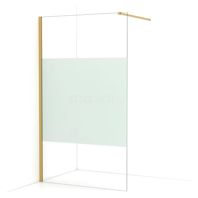 Diamond Walk-in shower | 110 cm Gold Clear with matt strip Fixed wall IDA11113GGN