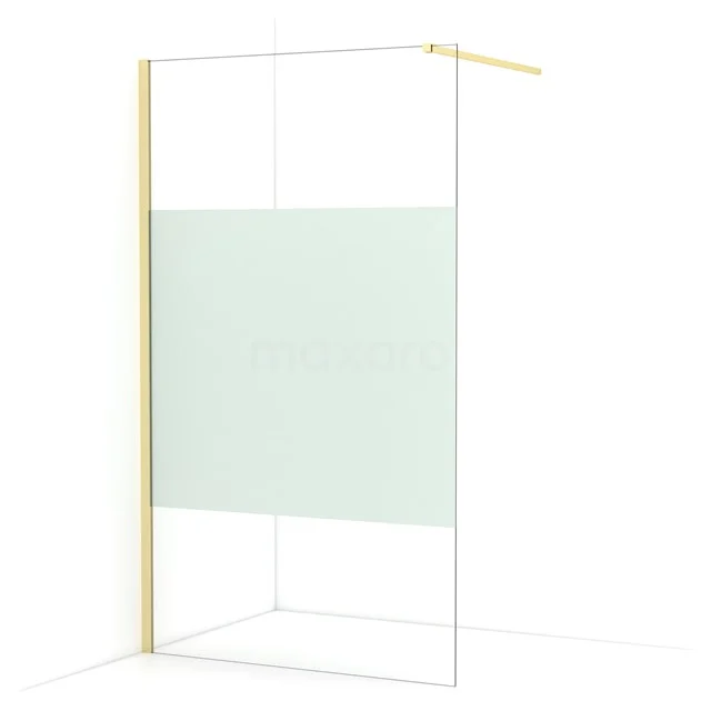 Diamond Walk-in shower | 110 cm Light gold Clear with matt strip Fixed wall IDA11113LG