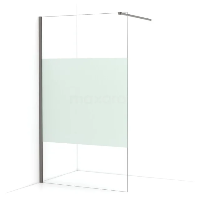 Begehbare Dusche Diamond 110cm aus klarem Sicherheitsglas mit mattem Streifen aus schwarzem Metall IDA11113ZMN Begehbare Dusche Diamond 110cm aus klarem Sicherheitsglas mit mattem Streifen aus schwarzem Metall IDA11113ZMN
