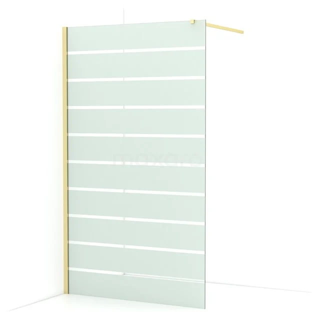 Diamond Walk-in shower | 120 cm Light gold Clear with matt stripes Fixed wall IDA12116LG
