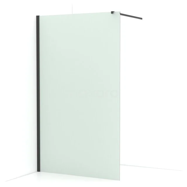 Diamond begehbare Dusche | 120 cm Schwarzchrom  Feste Wand IDA12117BCN