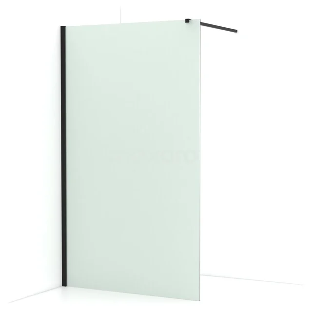 Diamond begehbare Dusche | 120 cm Matt Schwarz  Feste Wand IDA12117MB
