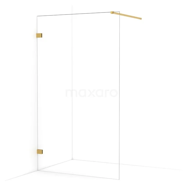 Diamond Walk-in shower | 110 cm Gold Clear glass Fixed wall IDA11120GG