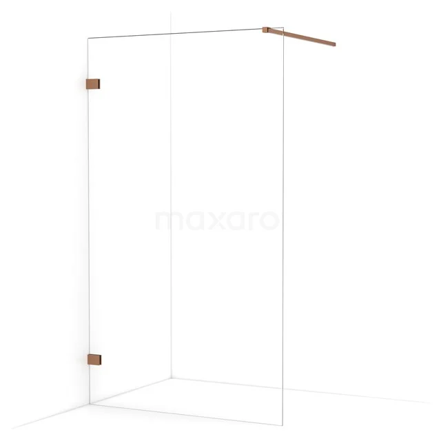 Diamond Walk-in shower | 110 cm Copper Clear glass Fixed wall IDA11120KP