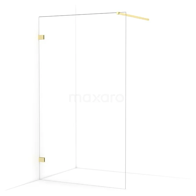 Diamond begehbare Dusche | 120 cm Helles Gold  Feste Wand IDA12120LG