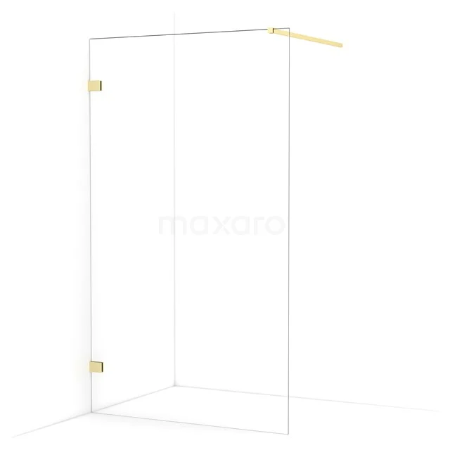 Diamond Walk-in shower | 110 cm Light gold Clear glass Fixed wall IDA11120LG