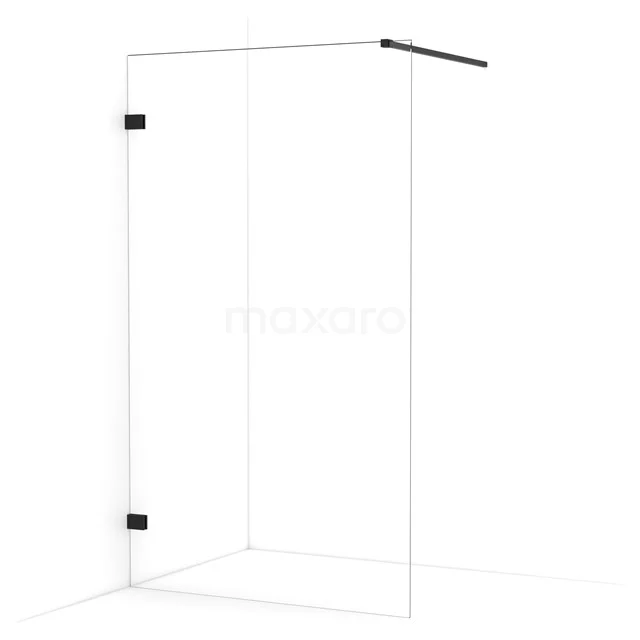 Diamond Walk-in shower | 110 cm Matte black Clear glass Fixed wall IDA11120MB