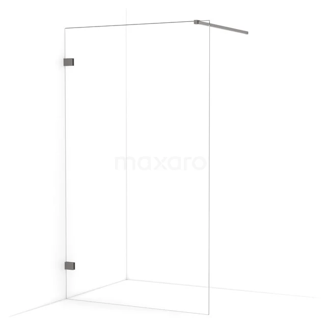 Diamond Walk-in shower | 110 cm Black metal Clear glass Fixed wall IDA11120ZM