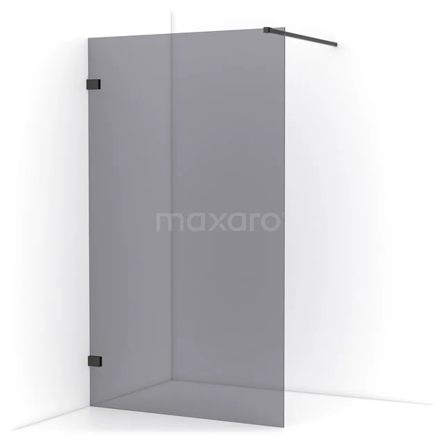 Diamond Walk-in shower | 110 cm Black chrome Smoke glass Fixed wall IDA11121BC