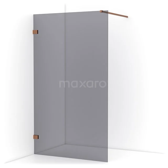 Diamond Walk-in shower | 110 cm Copper Smoke glass Fixed wall IDA11121KP