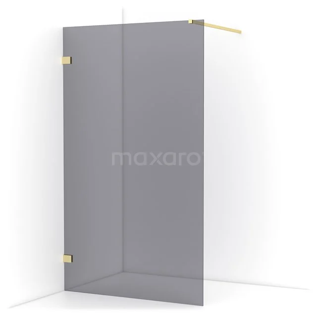 Diamond Walk-in shower | 120 cm Light gold Smoke glass Fixed wall IDA12121LG