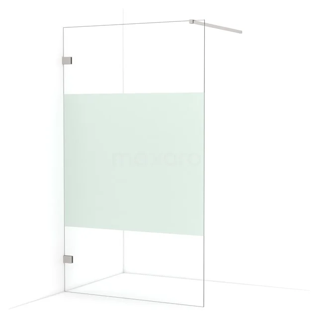 Diamond Walk-in shower | 110 cm Stainless steel Clear with matt strip Fixed wall IDA11123BR