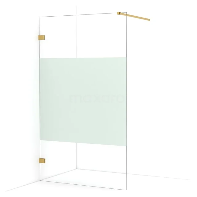 Diamond Inloopdouche | 120 cm Goud Helder met matte strook Vaste wand IDA12123GG