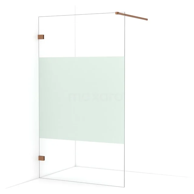 Diamond Walk-in shower | 110 cm Copper Clear with matt strip Fixed wall IDA11123KP