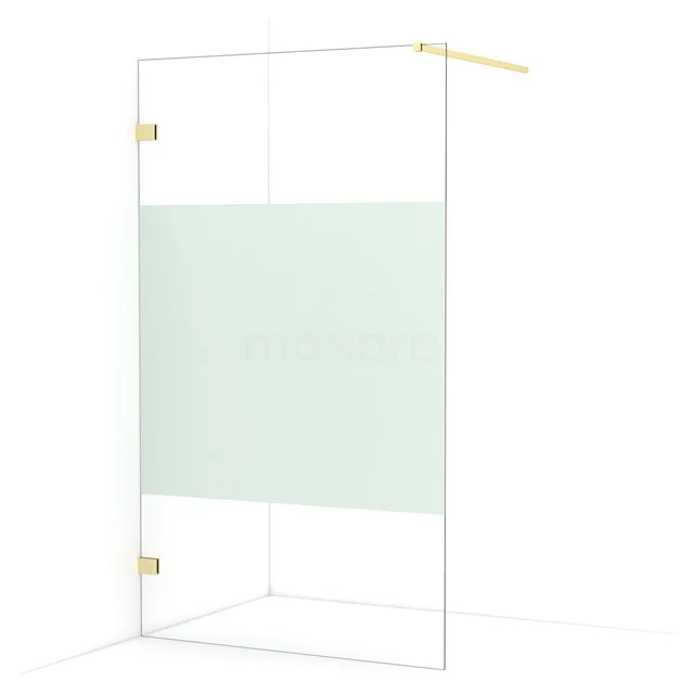 Diamond Walk-in shower | 110 cm Light gold Clear with matt strip Fixed wall IDA11123LG