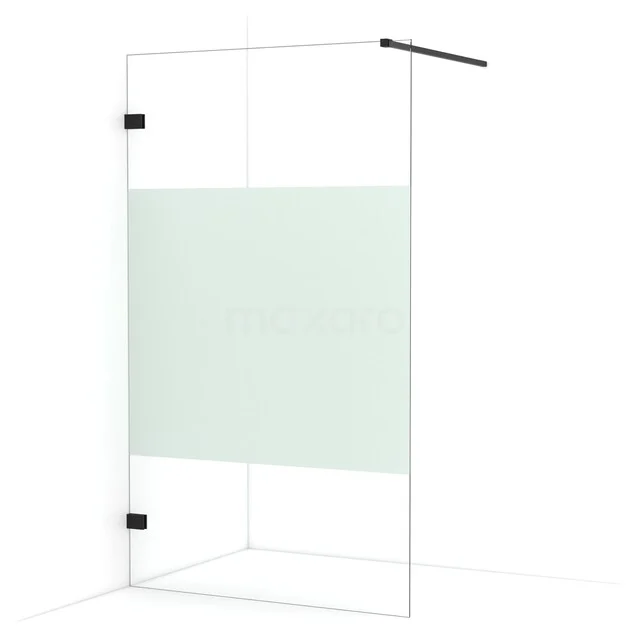 Diamond begehbare Dusche | 120 cm Matt Schwarz  Feste Wand IDA12123MB