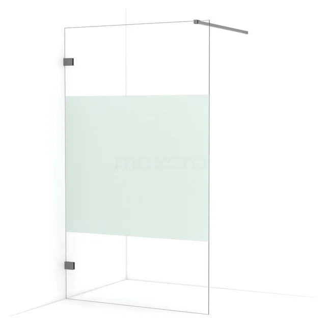 Diamond begehbare Dusche | 110 cm Schwarzes Metall  Feste Wand IDA11123ZM