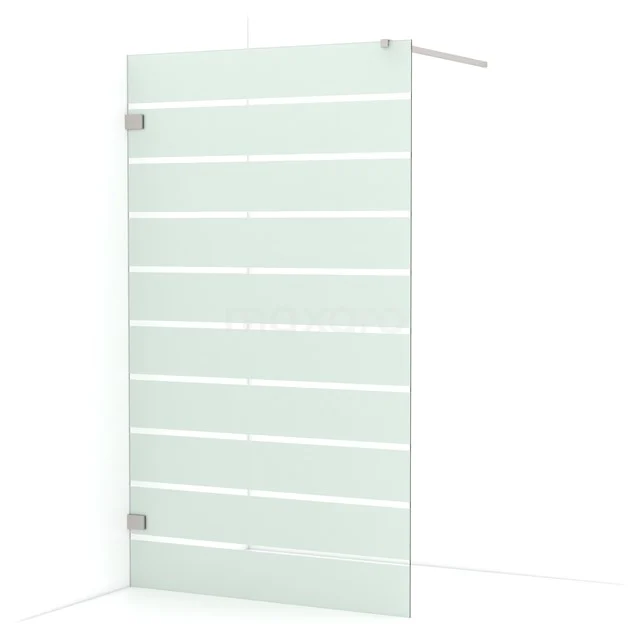 Diamond Walk-in shower | 120 cm Stainless steel Clear with matt stripes Fixed wall IDA12126BR