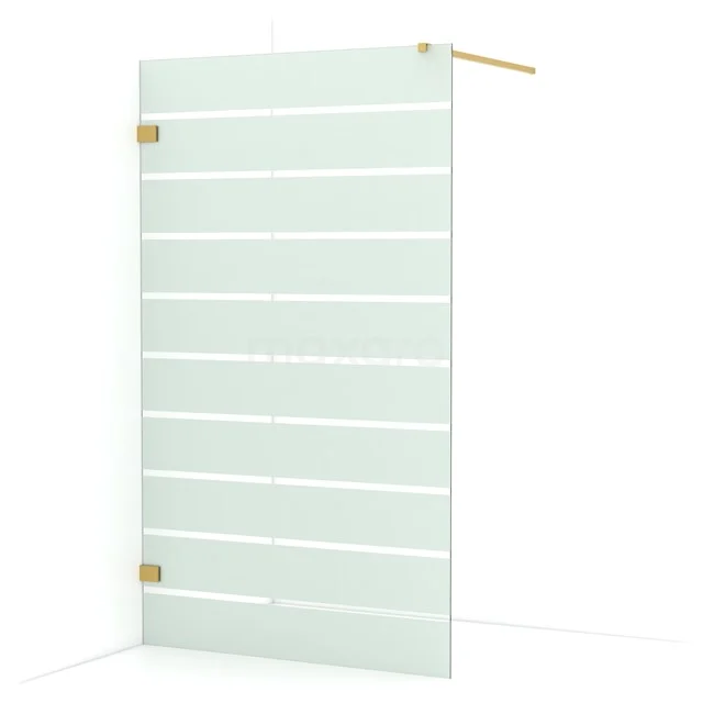 Diamond Walk-in shower | 120 cm Gold Clear with matt stripes Fixed wall IDA12126GG