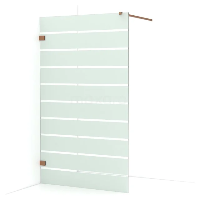 Diamond Walk-in shower | 120 cm Copper Clear with matt stripes Fixed wall IDA12126KP