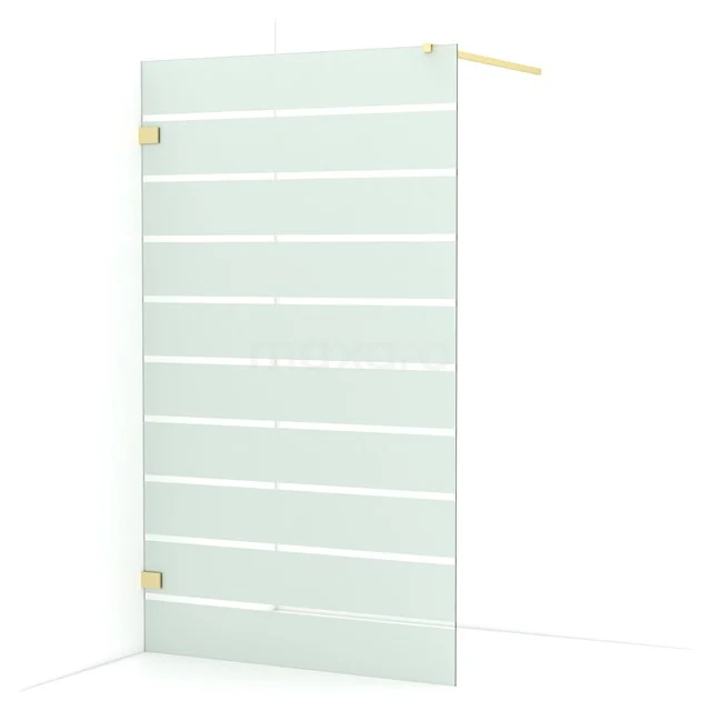 Diamond Walk-in shower | 120 cm Light gold Clear with matt stripes Fixed wall IDA12126LG