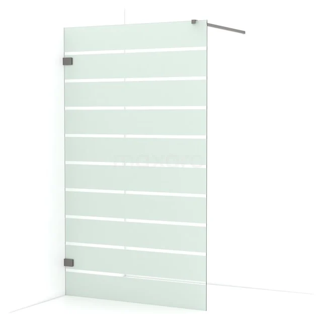 Diamond Walk-in shower | 120 cm Black metal Clear with matt stripes Fixed wall IDA12126ZM