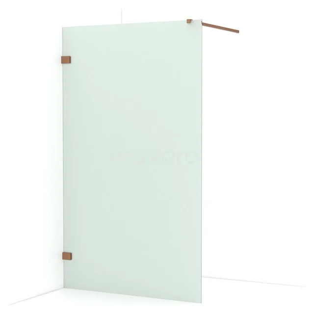 Diamond Walk-in shower | 120 cm Copper Frosted glass Fixed wall IDA12127KP