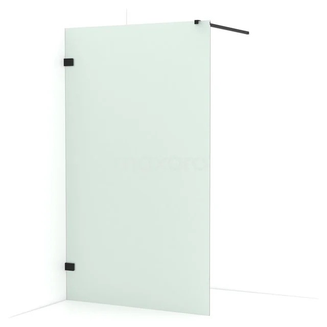 Diamond Walk-in shower | 120 cm Matte black Frosted glass Fixed wall IDA12127MB