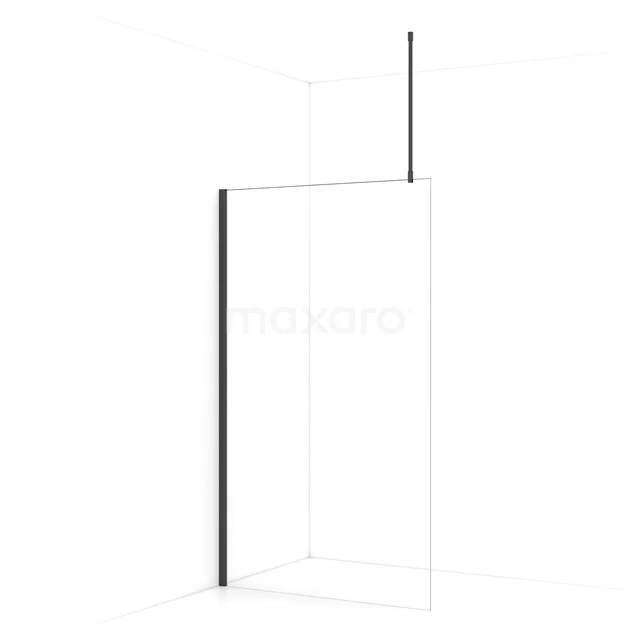Diamond Walk-in shower | 110 cm Black chrome Clear glass Fixed wall IDA11710BCN