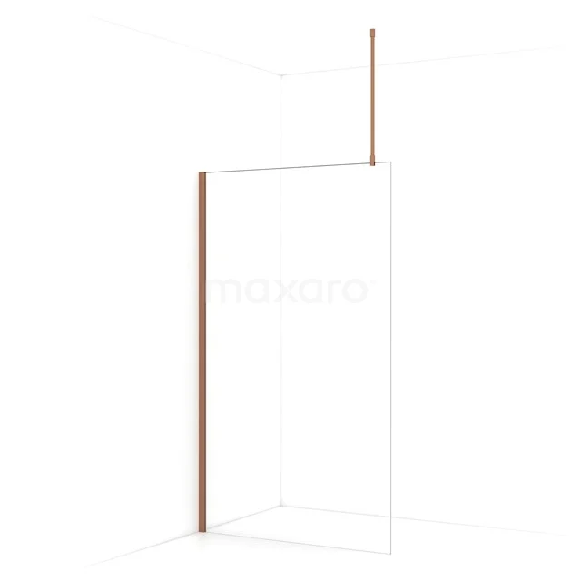 Diamond Walk-in shower | 110 cm Copper Clear glass Fixed wall IDA11710KP