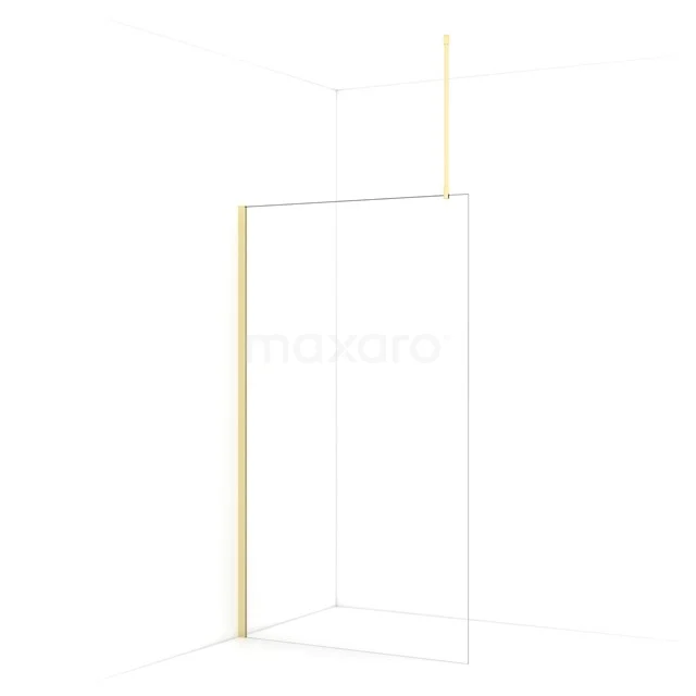 Diamond Walk-in shower | 110 cm Light gold Clear glass Fixed wall IDA11710LG