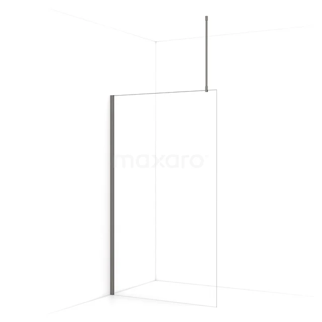 Diamond Walk-in shower | 110 cm Black metal Clear glass Fixed wall IDA11710ZMN