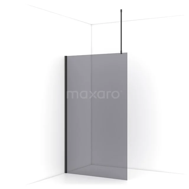 Diamond Walk-in shower | 110 cm Black chrome Smoke glass Fixed wall IDA11711BCN
