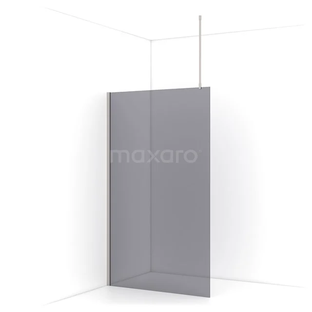 Diamond Walk-in shower | 110 cm Stainless steel Smoke glass Fixed wall IDA11711BR