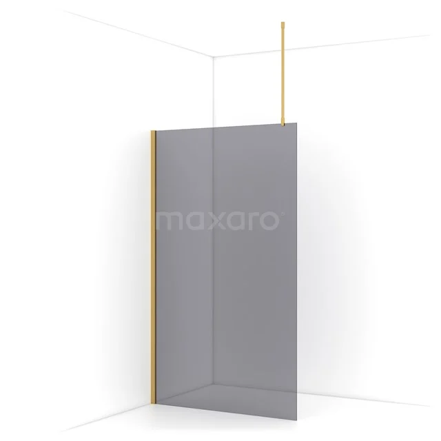 Diamond Walk-in shower | 110 cm Gold Smoke glass Fixed wall IDA11711GGN