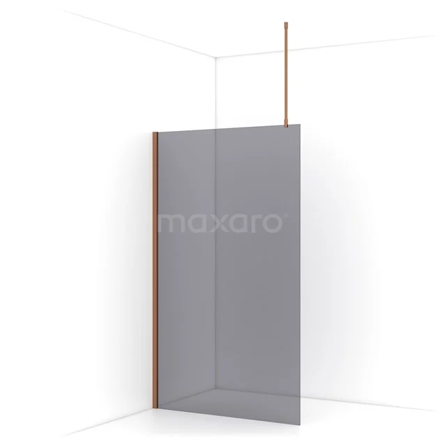 Diamond Walk-in shower | 110 cm Copper Smoke glass Fixed wall IDA11711KP