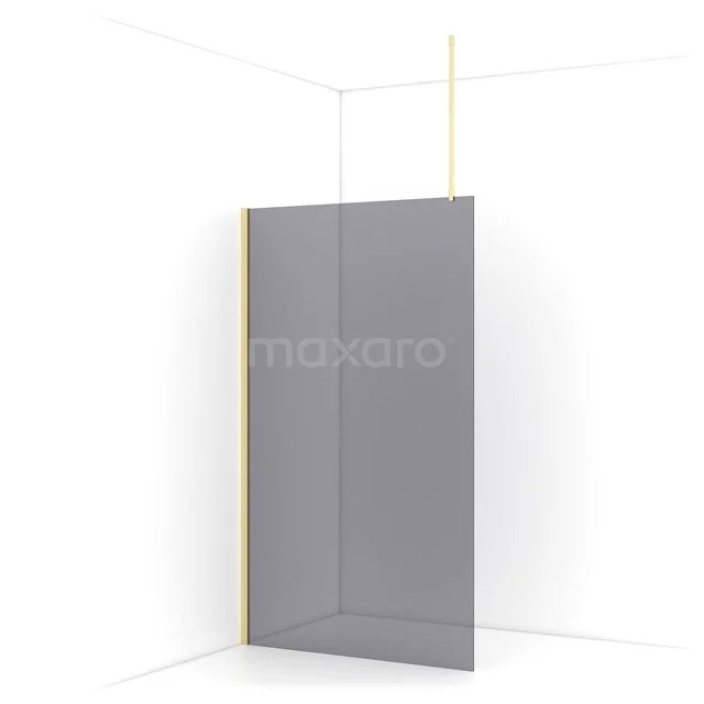 Diamond Walk-in shower | 120 cm Light gold Smoke glass Fixed wall IDA12711LG