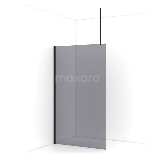 Diamond begehbare Dusche | 120 cm Matt Schwarz  Feste Wand IDA12711MB