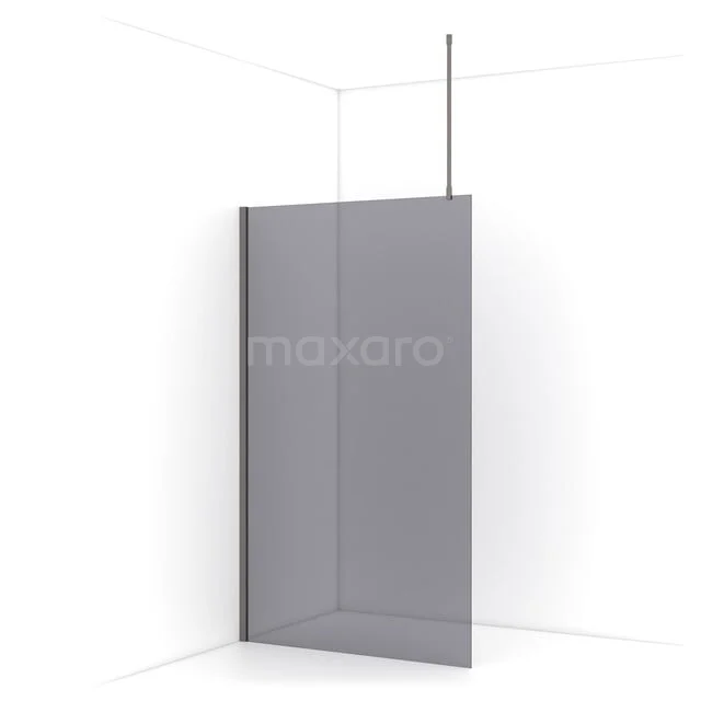 Begehbare Dusche Diamant 120cm Rauchglas Sicherheitsglas Schwarzes Metall IDA12711ZMN