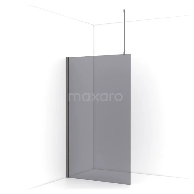 Diamond begehbare Dusche | 120 cm Schwarzes Metall  Feste Wand IDA12711ZMN