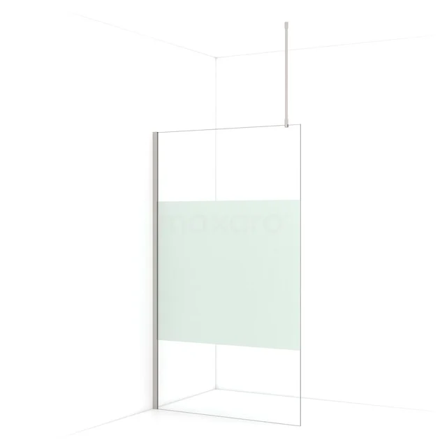 Begehbare Dusche Diamond 110cm aus klarem Sicherheitsglas mit mattem Streifen Gebürsteter Edelstahl IDA11713BR Begehbare Dusche Diamond 110cm aus klarem Sicherheitsglas mit mattem Streifen Gebürsteter Edelstahl IDA11713BR