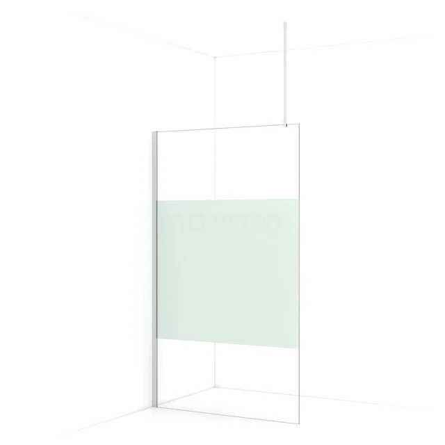 Begehbare Dusche Diamond 110cm aus klarem Sicherheitsglas mit mattem Streifen Chrom IDA11713C