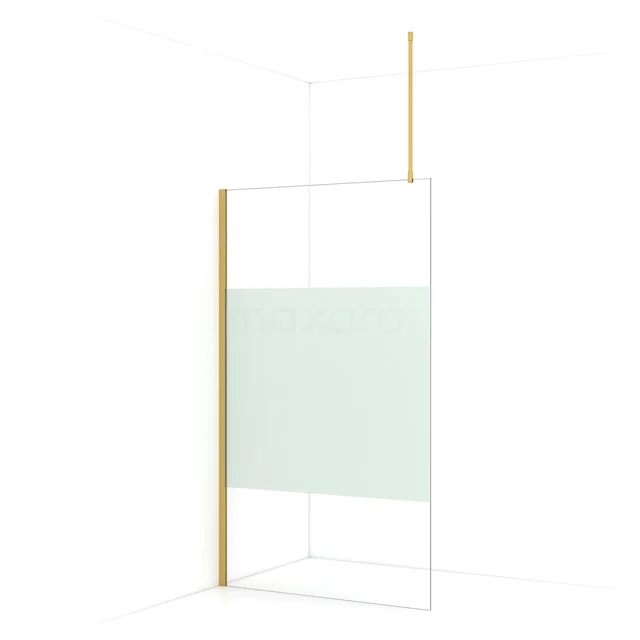 Diamond Walk-in shower | 110 cm Gold Clear with matt strip Fixed wall IDA11713GGN