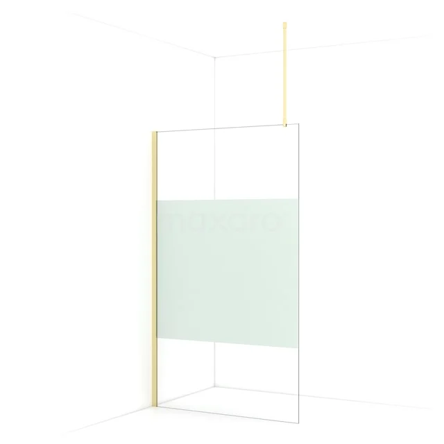 Diamond Walk-in shower | 110 cm Light gold Clear with matt strip Fixed wall IDA11713LG
