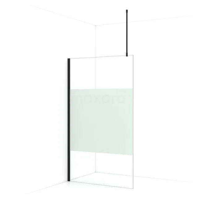 Diamond begehbare Dusche | 120 cm Matt Schwarz  Feste Wand IDA12713MB